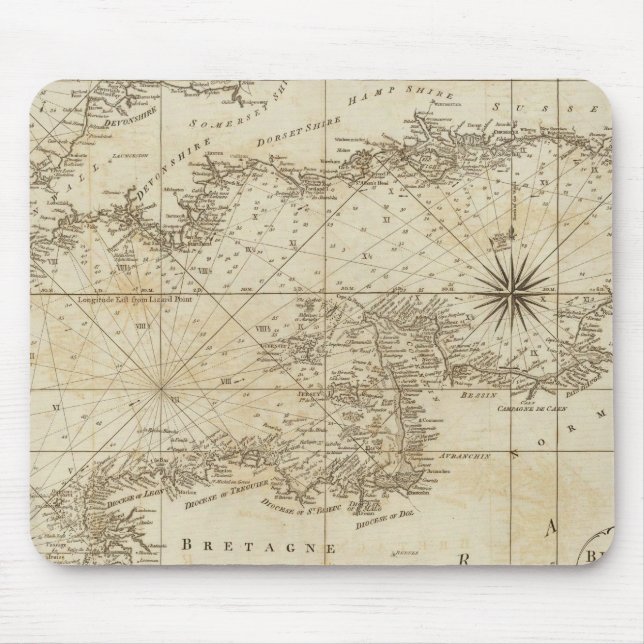 Tapis De Souris Carte de la Manche britannique (Devant)
