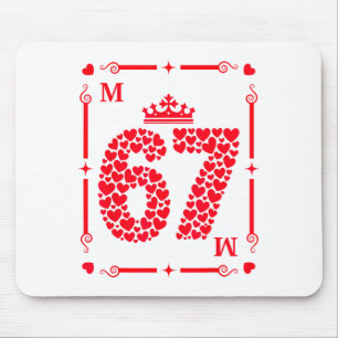 Tapis De Souris Carte de la Saint-Valentin 67 remplie de cœurs Six