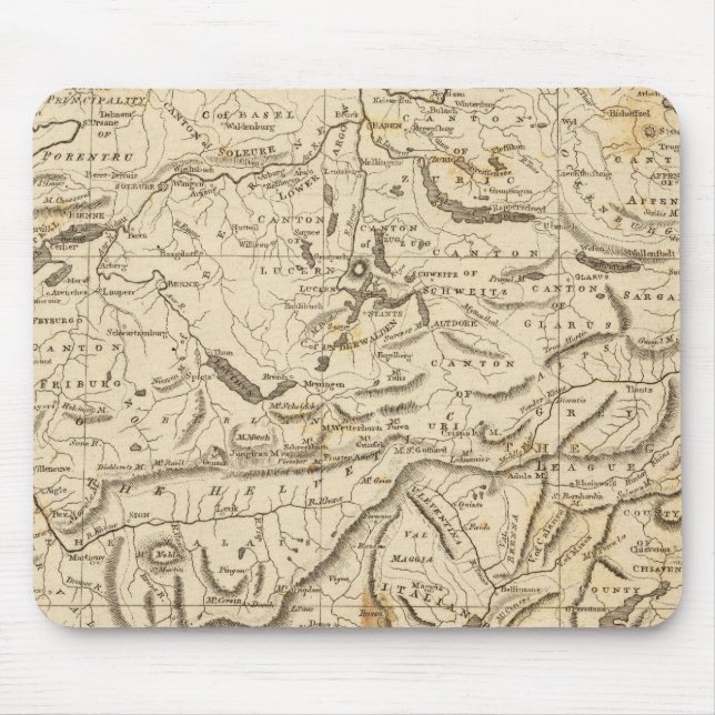 Tapis De Souris Carte de la Suisse par Arrowsmith (Devant)