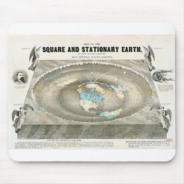 Tapis De Souris Carte de la Terre plate (Devant)
