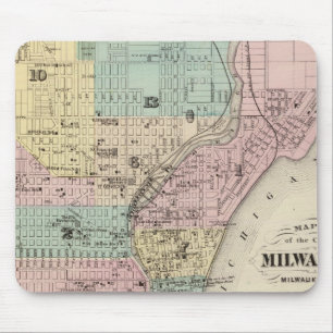 Tapis De Souris Carte de la ville de Milwaukee, Milwaukee Co