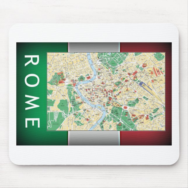 Tapis De Souris Carte de la ville de Rome (Devant)