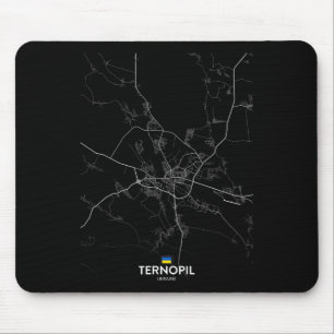 Tapis De Souris Carte de la ville de Ternopil Ukraine Souvenir de 