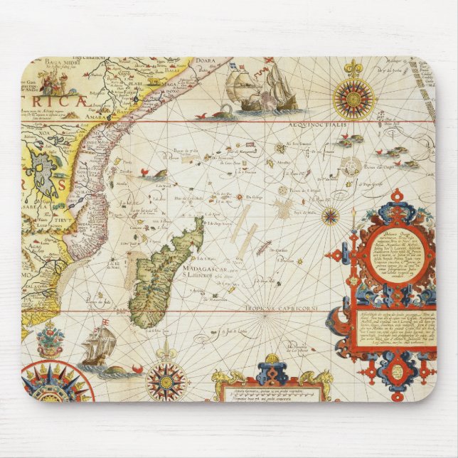 Tapis De Souris Carte de l'Afrique de l'Est et du Madagascar, 1596 (Devant)