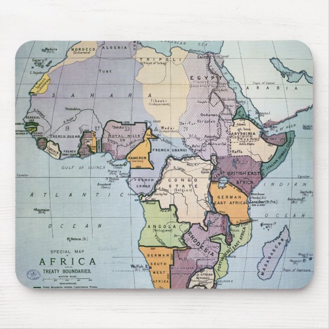 Tapis De Souris Carte de l'Afrique montrant les frontières de (Devant)