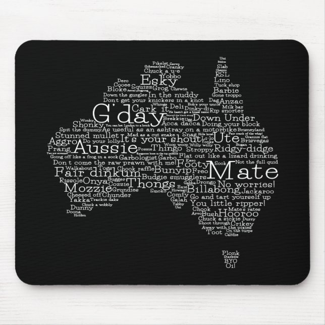 Tapis De Souris Carte de l'argot australien (Devant)