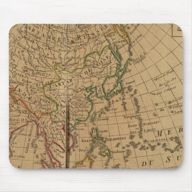 Tapis De Souris Carte de l'Atlas asiatique (Devant)