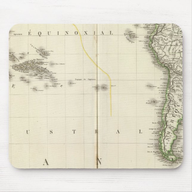 Tapis De Souris Carte de l'Atlas de l'océan Pacifique (Devant)