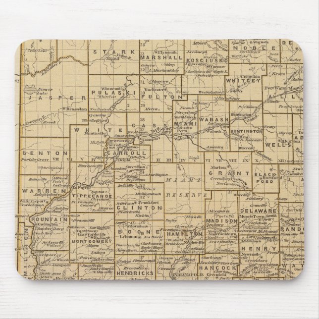 Tapis De Souris Carte de l'Atlas Indiana (Devant)