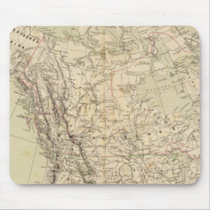 Tapis De Souris Carte de l'Atlas nord-américain montrant les trib