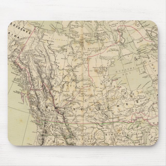 Tapis De Souris Carte de l'Atlas nord-américain montrant les tribu (Devant)