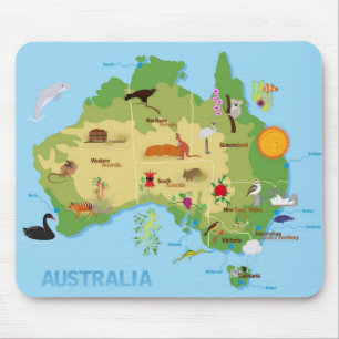 Tapis De Souris Carte de l'Australie d'OPUS