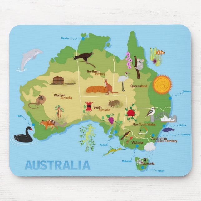 Tapis De Souris Carte de l'Australie d'OPUS (Devant)