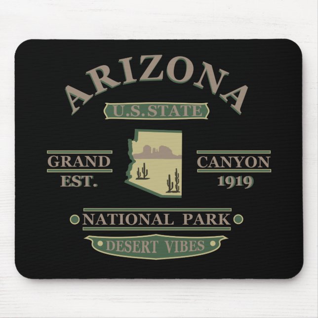 Tapis De Souris carte de l'état d'arizona (Devant)
