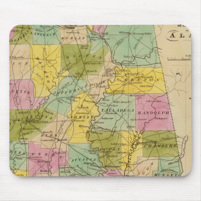 Tapis De Souris Carte de l'État de l'Alabama (Devant)