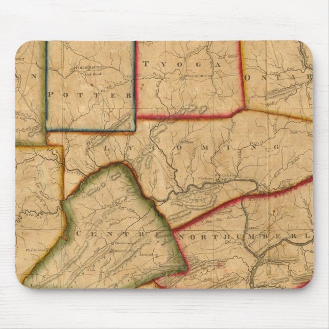 Tapis De Souris Carte De L'État De Pennsylvanie (Devant)
