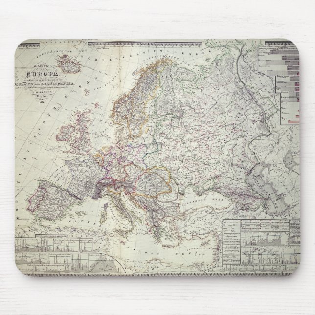 Tapis De Souris Carte de l'Europe, 1841 (Devant)