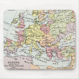 Tapis De Souris Carte de l'Europe   la troisième croisade