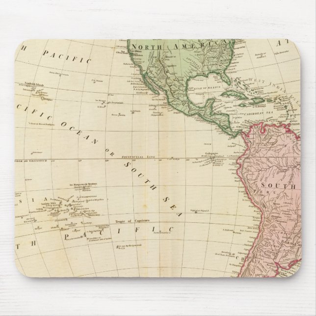 Tapis De Souris Carte de l'hémisphère occidental (Devant)