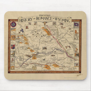 Tapis De Souris Carte de l'histoire et Romance du Wyoming