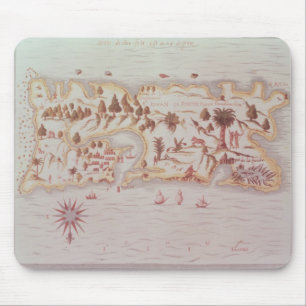 Tapis De Souris Carte de l'île de Porto Rico, 1599