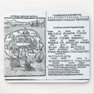 Tapis De Souris Carte de l'île d'Utopie et de son alphabet