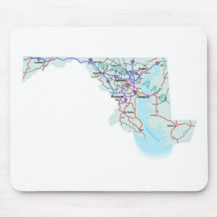 Tapis De Souris Carte de l'Interstate du Maryland Mousepad