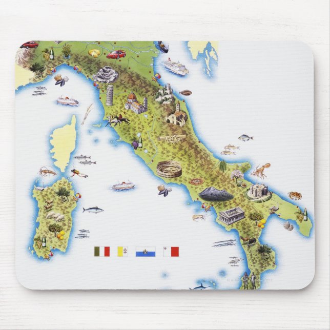 Tapis De Souris Carte de l'Italie (Devant)