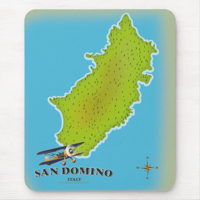 Tapis De Souris Carte de l'Italie Elba poster voyage (Devant)