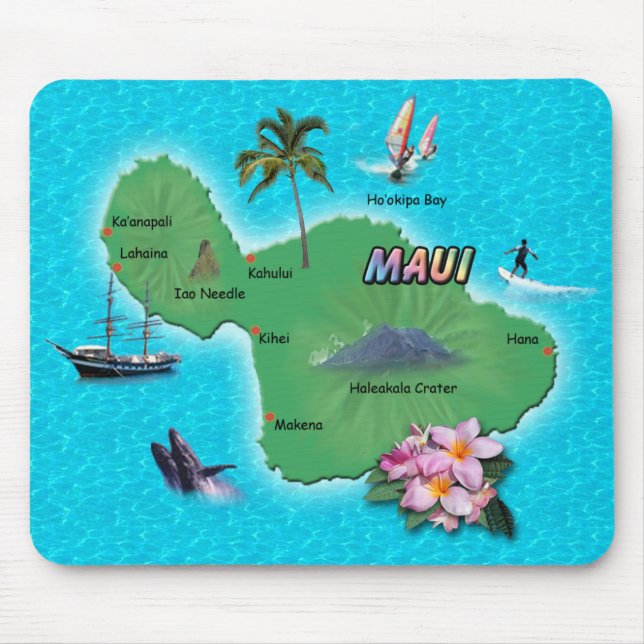 Tapis De Souris Carte de Maui (Devant)