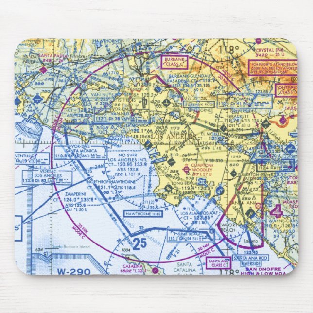 Tapis De Souris Carte de navigation pilote pour Socal (Devant)