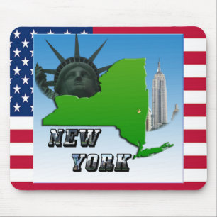 Tapis De Souris Carte de New York, Statue de la Liberté, Monument