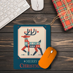 Tapis De Souris Carte de Noël avec design d'illustration Reindeer