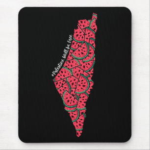 Tapis De Souris Carte de Palestine remplie de pastèques   Palestin