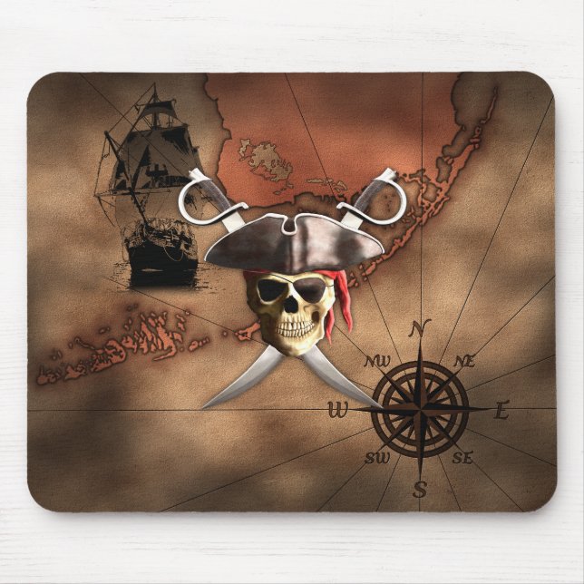 Tapis De Souris Carte de pirate (Devant)