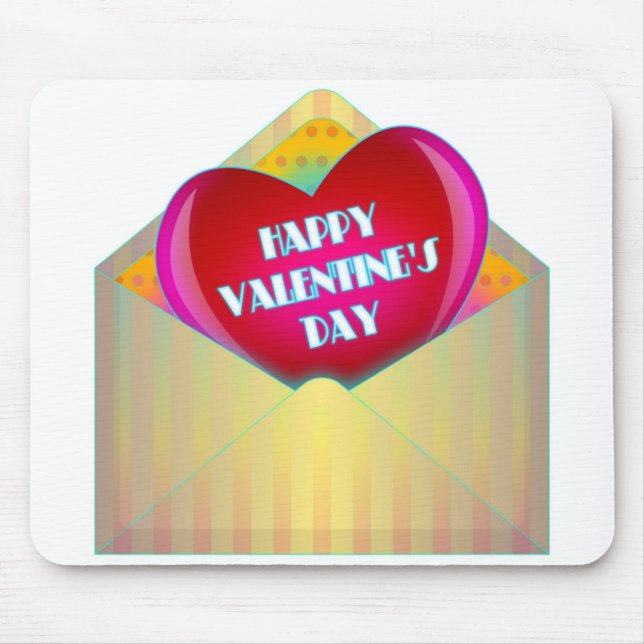 TAPIS DE SOURIS CARTE DE RÉALISATION "HEUREUSE SAINTE-VALENTIN" (Devant)