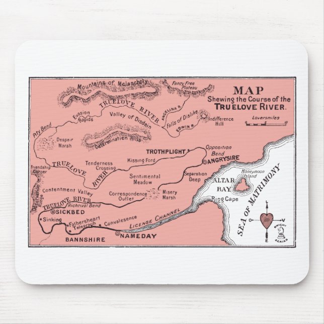 Tapis De Souris Carte de rivière Mousepad de bien-aimé (Devant)