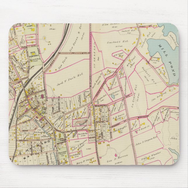 Tapis De Souris Carte de Rye, New York (Devant)