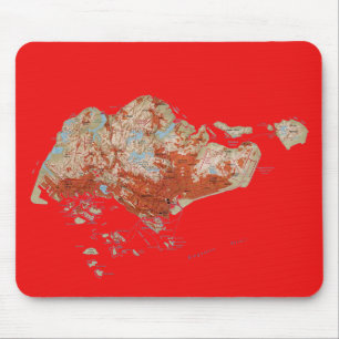 Tapis De Souris Carte de Singapour Mousepad