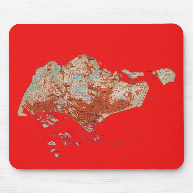 Tapis De Souris Carte de Singapour Mousepad (Devant)