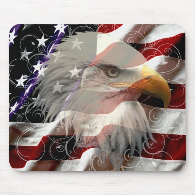 Tapis De Souris Carte de souris American Eagle Flag (Devant)
