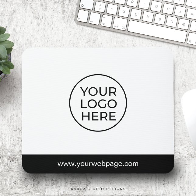 Tapis De Souris Carte de souris du logo d'entreprise personnalisée (Add Your Logo in .png or .svg with a transparent background.Personalize with webpage or social media)