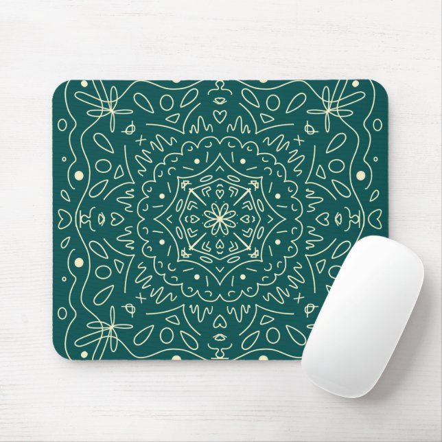 Tapis De Souris Carte de souris Emerald Mandala (Avec souris)
