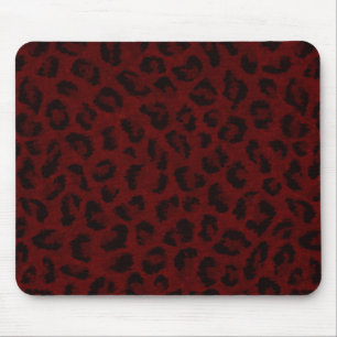 Tapis De Souris Carte de souris Empreinte de léopard rouge