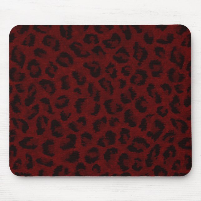 Tapis De Souris Carte de souris Empreinte de léopard rouge (Devant)