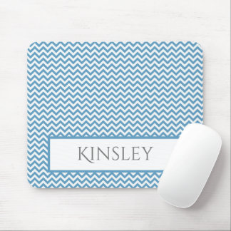 Tapis De Souris Carte de souris personnalisée Blue Simple Chevron