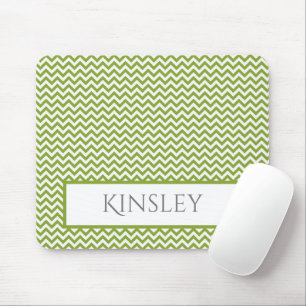 Tapis De Souris Carte de souris personnalisée Green Simple Chevron
