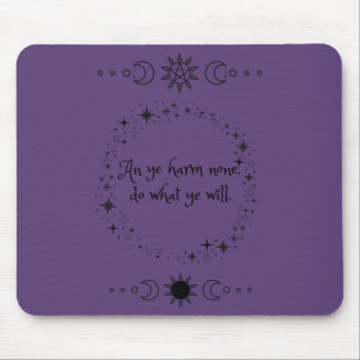 Tapis De Souris Carte de souris Wiccan Rede Witch