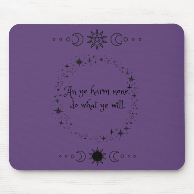 Tapis De Souris Carte de souris Wiccan Rede Witch (Devant)