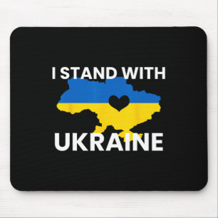 Tapis De Souris Carte de soutien à l'Ukraine Cœur Tenir ensemble U